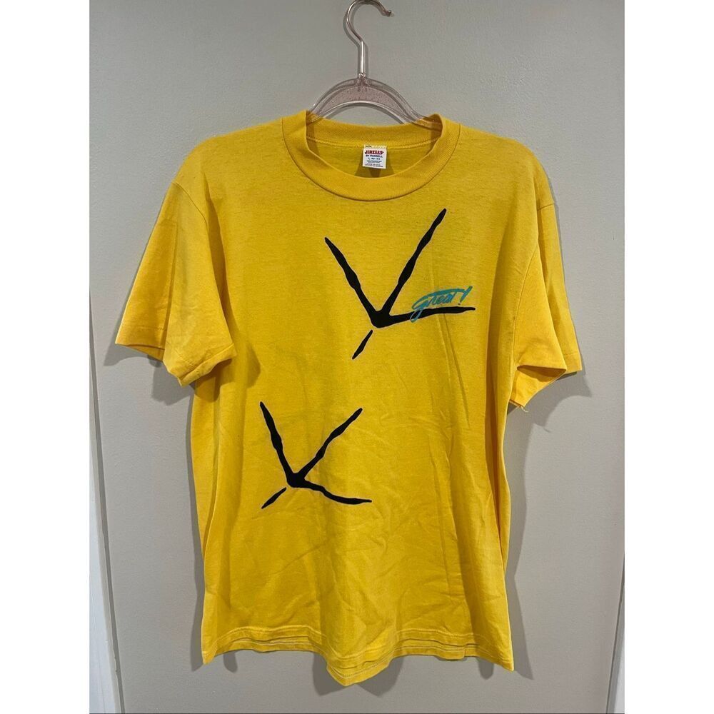 Vintage Jerzees Made By Russel Single Stich “Good” Yellow T-shirt Large